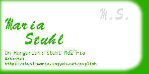 maria stuhl business card